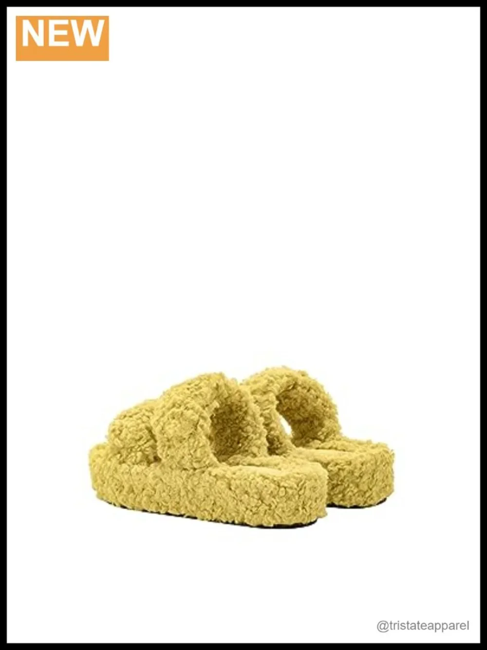 Lexi Platform Sandal Vegan Leather Faux Fur Slide Casual